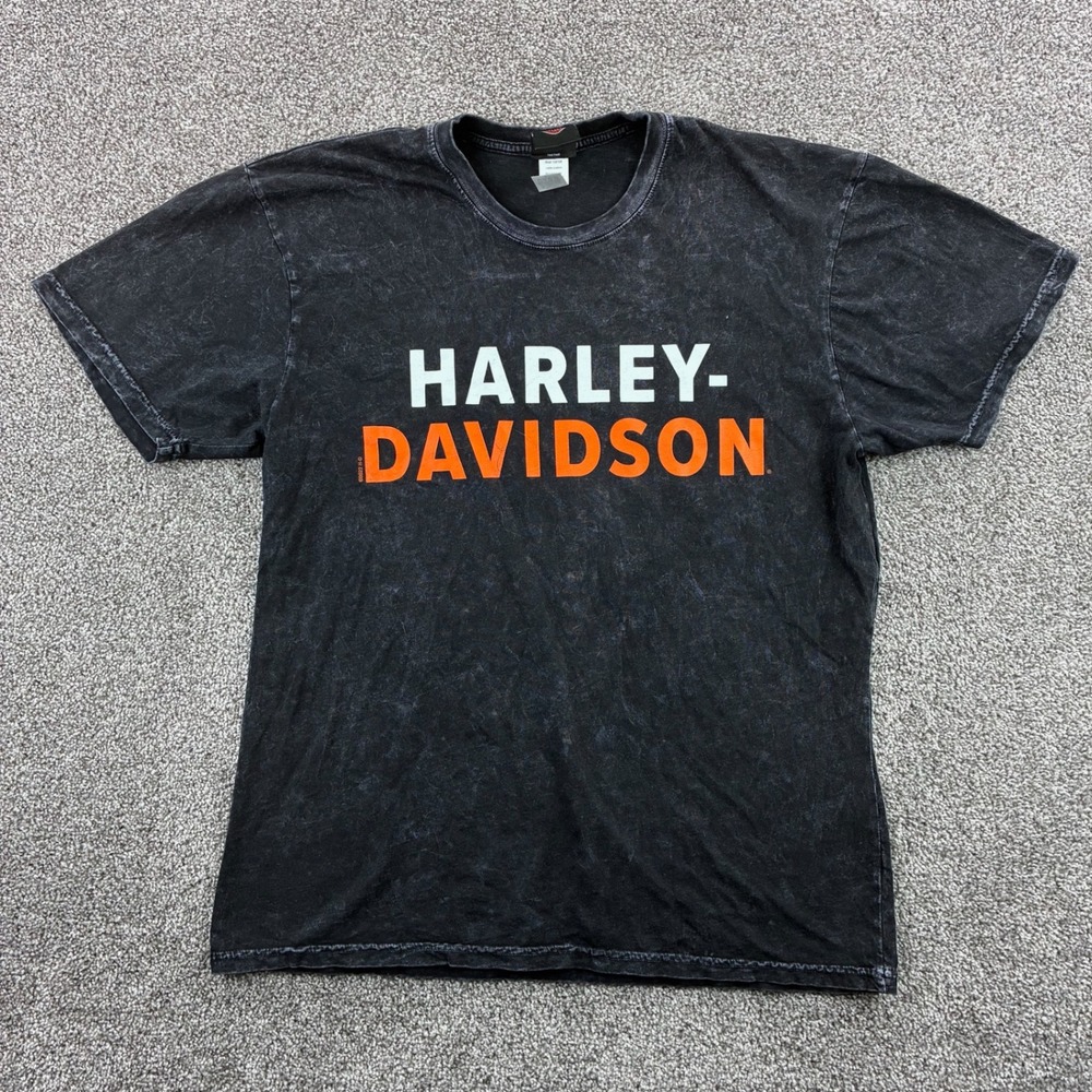Harley Davidson Shirt Mens L Gray Mountain State Delbarton WV Acid Wash